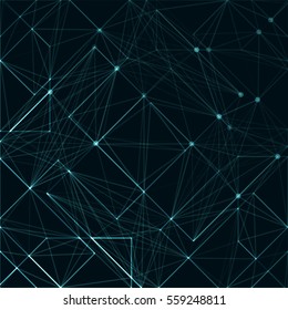 Abstract polygonal space. Background with connecting dots and lines. The concept illustration