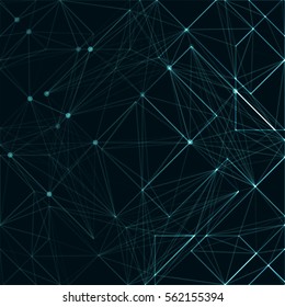 Abstract polygonal space. Background with connecting dots and lines. The concept illustration