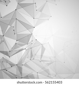 Abstract polygonal space. Background with connecting dots and lines. The concept illustration