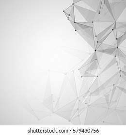 Abstract polygonal space. Background with connecting dots and lines. The concept illustration