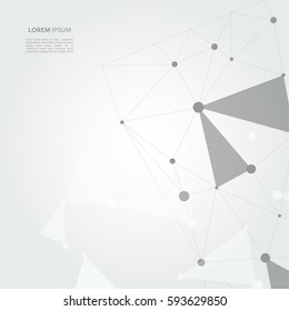 Abstract polygonal space background with connecting structure