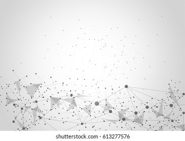 Abstract Polygonal Space Background with Connecting Dots and Lines