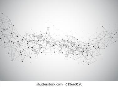 Abstract Polygonal Space Background With Connecting Dots And Lines