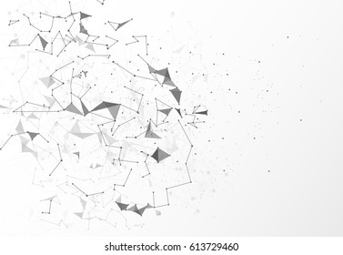 Abstrakter polygonaler Weltraumhintergrund mit Verbindungspunkten und Linien
