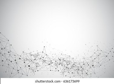 Abstract Polygonal Space Background with Connecting Dots and Lines