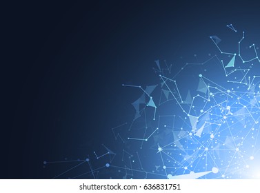 Abstract Polygonal Space Background with Connecting Dots and Lines