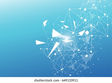 Abstract Polygonal Space Background with Connecting Dots and Lines