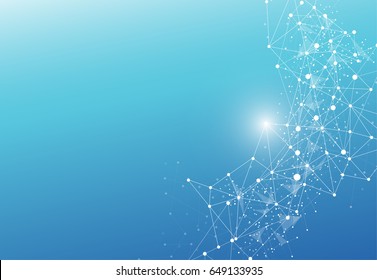 Abstract Polygonal Space Background with Connecting Dots and Lines