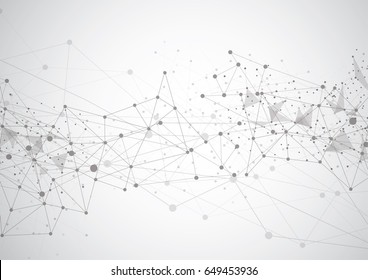 Abstract Polygonal Space Background With Connecting Dots And Lines