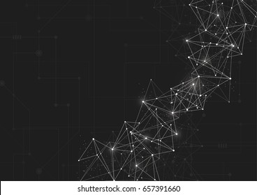 Abstract Polygonal Space Background with Connecting Dots and Lines. Vector Illustration