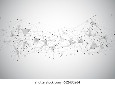 Abstract Polygonal Space Background with Connecting Dots and Lines. Vector illustration