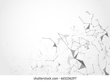 Abstract Polygonal Space Background with Connecting Dots and Lines