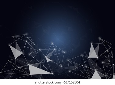 Abstract Polygonal Space Background with Connecting Dots and Lines. Vector illustration