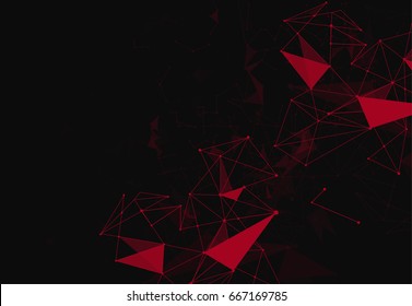 Abstract Polygonal Space Background with Connecting Dots and Lines. Vector illustration
