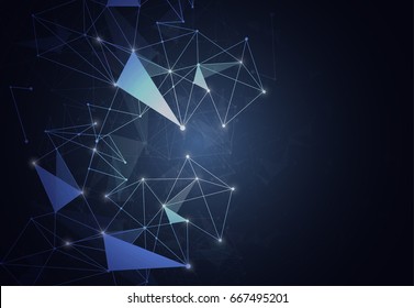 Abstract Polygonal Space Background with Connecting Dots and Lines. Vector illustration