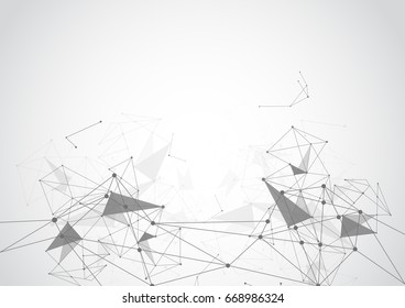 Abstract Polygonal Space Background with Connecting Dots and Lines. Vector illustration