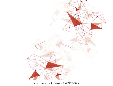 Abstract Polygonal Space Background with Connecting Dots and Lines. Vector illustration