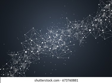 Abstract Polygonal Space Background with Connecting Dots and Lines