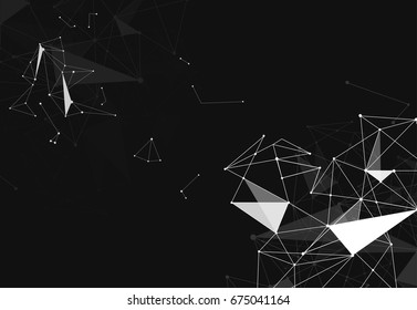 Abstract Polygonal Space Background with Connecting Dots and Lines. Vector illustration