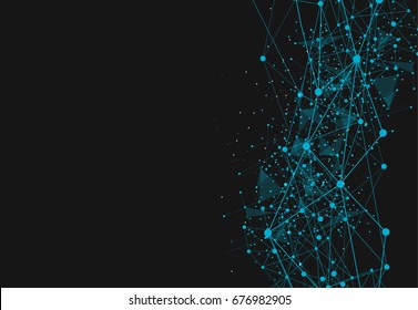 Abstract Polygonal Space Background with Connecting Dots and Lines