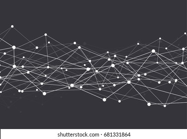 Abstract Polygonal Space Background with Connecting Dots and Lines