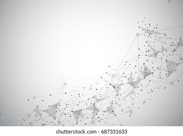Abstract Polygonal Space Background with Connecting Dots and Lines