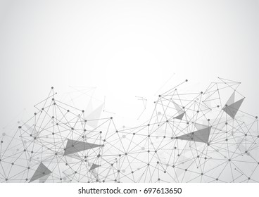 Abstract Polygonal Space Background with Connecting Dots and Lines. Vector illustration