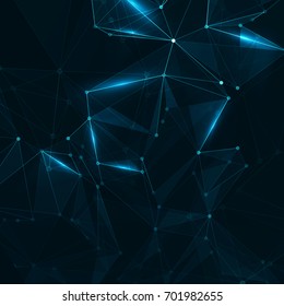 Abstract polygonal space. Background with connecting dots and lines. The concept illustration.