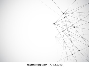 Abstract Polygonal Space Background with Connecting Dots and Lines