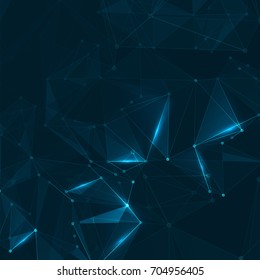 Abstract polygonal space. Background with connecting dots and lines. The concept illustration.
