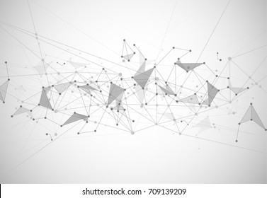 Abstract Polygonal Space Background with Connecting Dots and Lines. Vector illustration