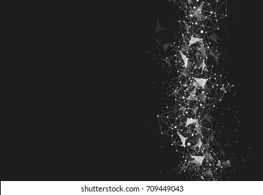 Abstract Polygonal Space Background with Connecting Dots and Lines. Vector illustration