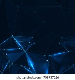 Abstract polygonal space. Background with connecting dots and lines. The concept illustration