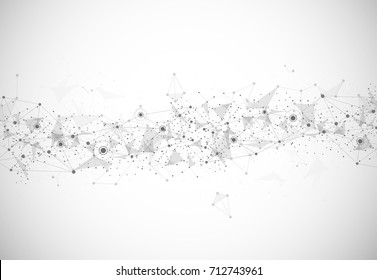Abstract Polygonal Space Background with Connecting Dots and Lines