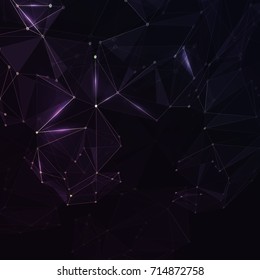 Abstract polygonal space. Background with connecting dots and lines. The concept illustration