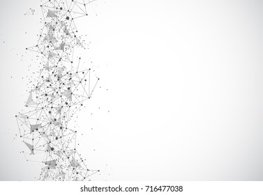 Abstract Polygonal Space Background with Connecting Dots and Lines