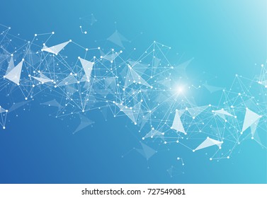 Abstract Polygonal Space Background with Connecting Dots and Lines