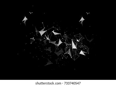 Abstract Polygonal Space Background with Connecting Dots and Lines