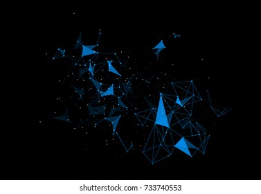 Abstract Polygonal Space Background with Connecting Dots and Lines