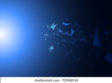 Abstract Polygonal Space Background with Connecting Dots and Lines