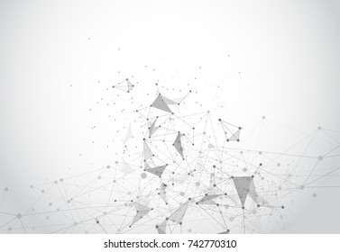 Abstract Polygonal Space Background with Connecting Dots and Lines