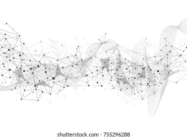 Abstract Polygonal Space Background with Connecting Dots and Lines