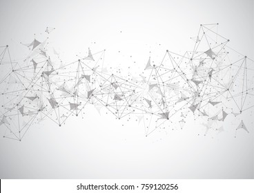 Abstract Polygonal Space Background with Connecting Dots and Lines. Vector Illustration