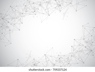 Abstract Polygonal Space Background with Connecting Dots and Lines. Vector Illustration