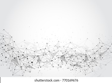 Abstract Polygonal Space Background with Connecting Dots and Lines