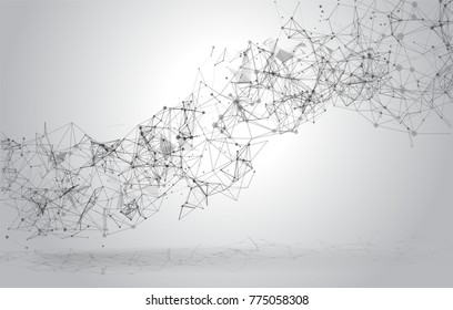 Abstract Polygonal Space Background with Connecting Dots and Lines