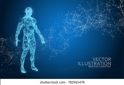 Abstrakter polygonaler Hintergrund mit Verbindungspunkten und -linien