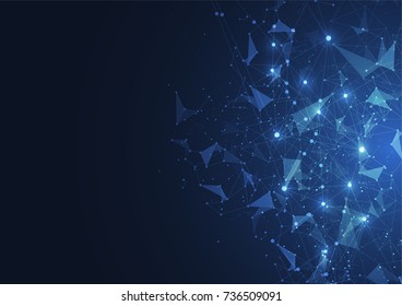 Abstract polygonal space background with Internet connection, abstract sense of science and technology graphic design.