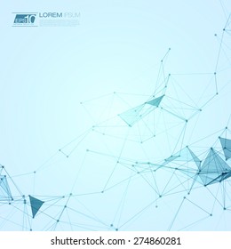 Abstract Polygonal Space Blue Background with Connecting Dots and Lines | EPS10 Vector Illustration
