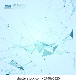 Abstract Polygonal Space Blue Background with Connecting Dots and Lines | EPS10 Vector Illustration